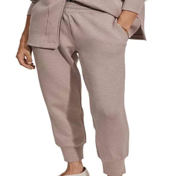 Varley jogger pants DoubleSoft The Slim Cuff 25" Taupe brn Marl beige Sz medium - Picture 3 of 7